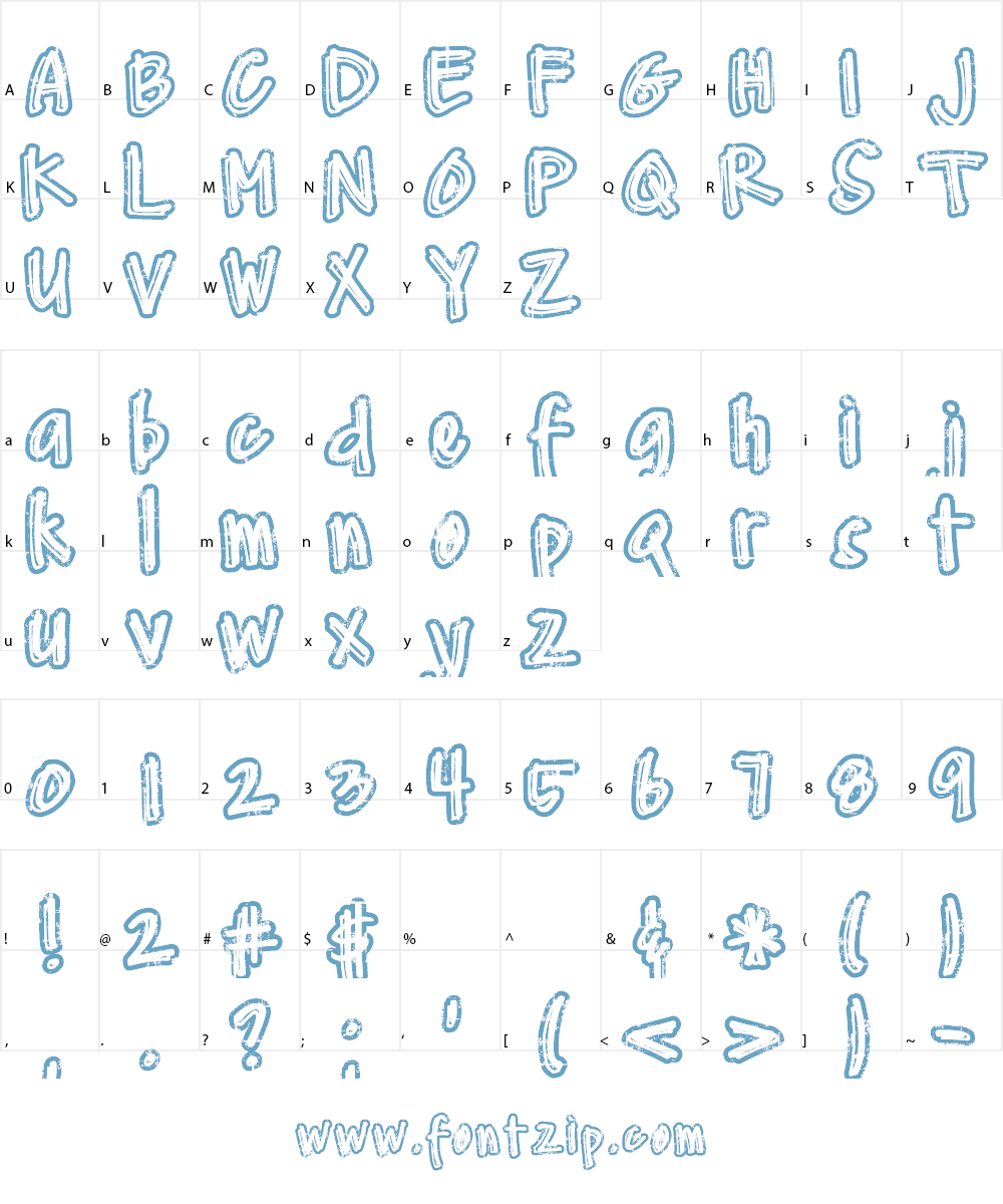 DJB Worn at the Knees Font Character